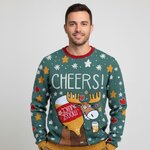 Man in kersttrui Kraantje Open met kraantje in reliëf