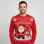Man in kersttrui Joyeux Noel van acryl, unisex model