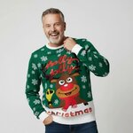 Man in foute kersttrui Vrolijke Rudolph met tekst Holly Jolly Christmas