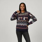 Vrouw in de foute kersttrui Proost