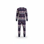 Nachtblauwe kerstpyjama Kerstnacht, shirt en broek met rode en witte motieven