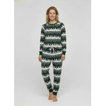 Vrouw in groene kerstpyjama Betoverd bos van biologisch katoen