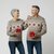Twee stellen in grijze kersttrui Misti Grijs met rood-witte Scandinavische jacquard