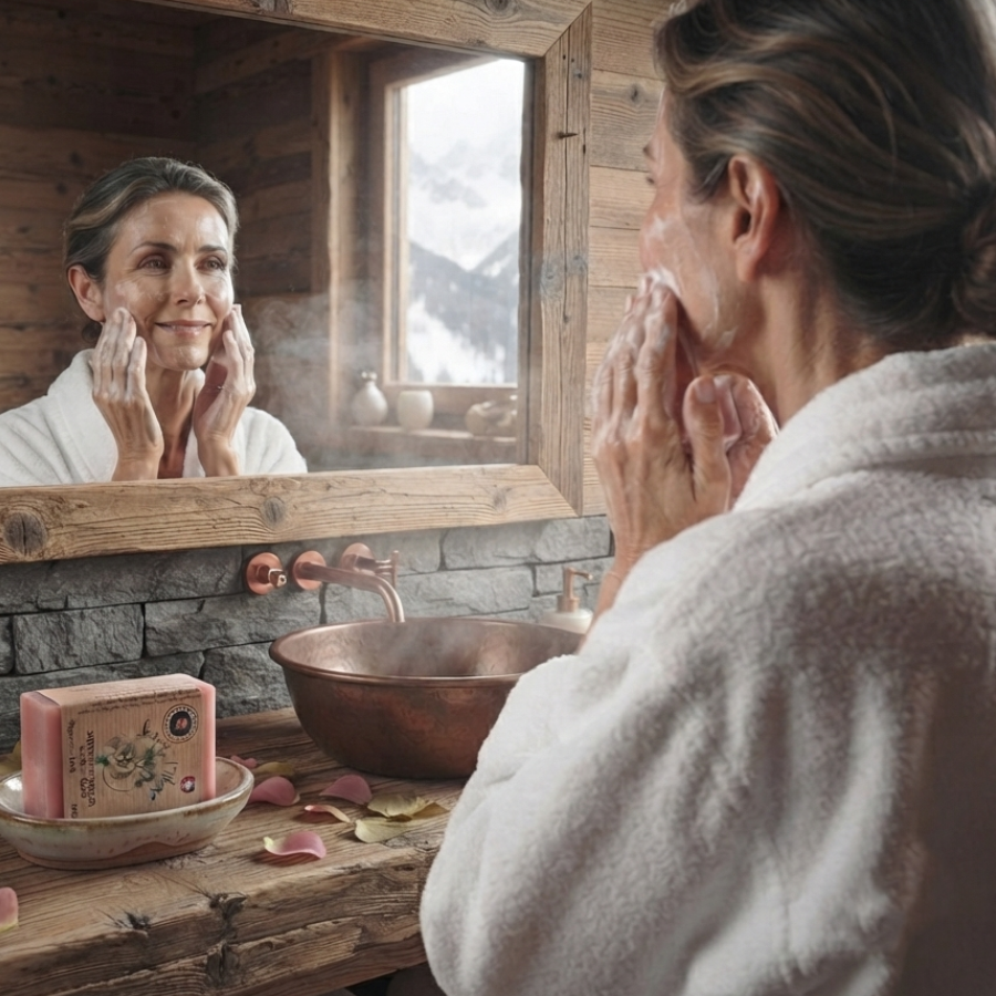 Savon artisanal surgras karité rose musquée visage utilisation - Secrets dAloyse
