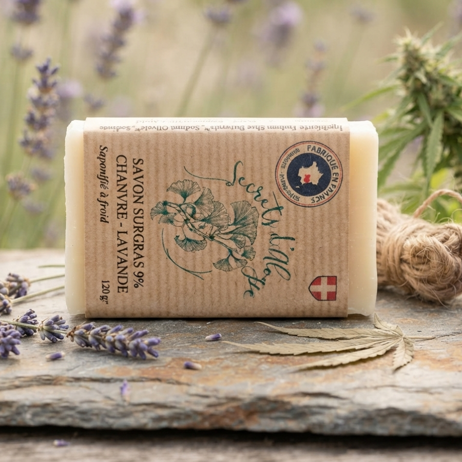 _Savon Surgras Chanvre - Lavande carré Secrets dAloyse
