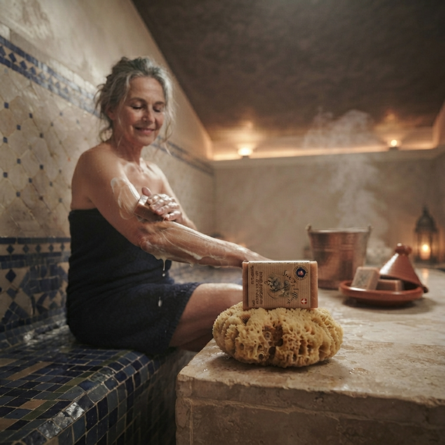 _Savon Surgras Lin - Argile Rouge  carré  Utilisation  Secrets dAloyse