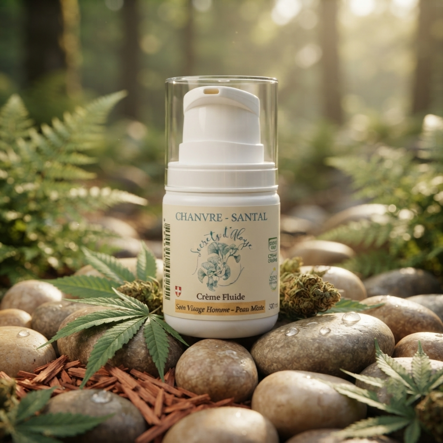 Crème Fluide Chanvre - Santal  carré  Secrets dAloyse