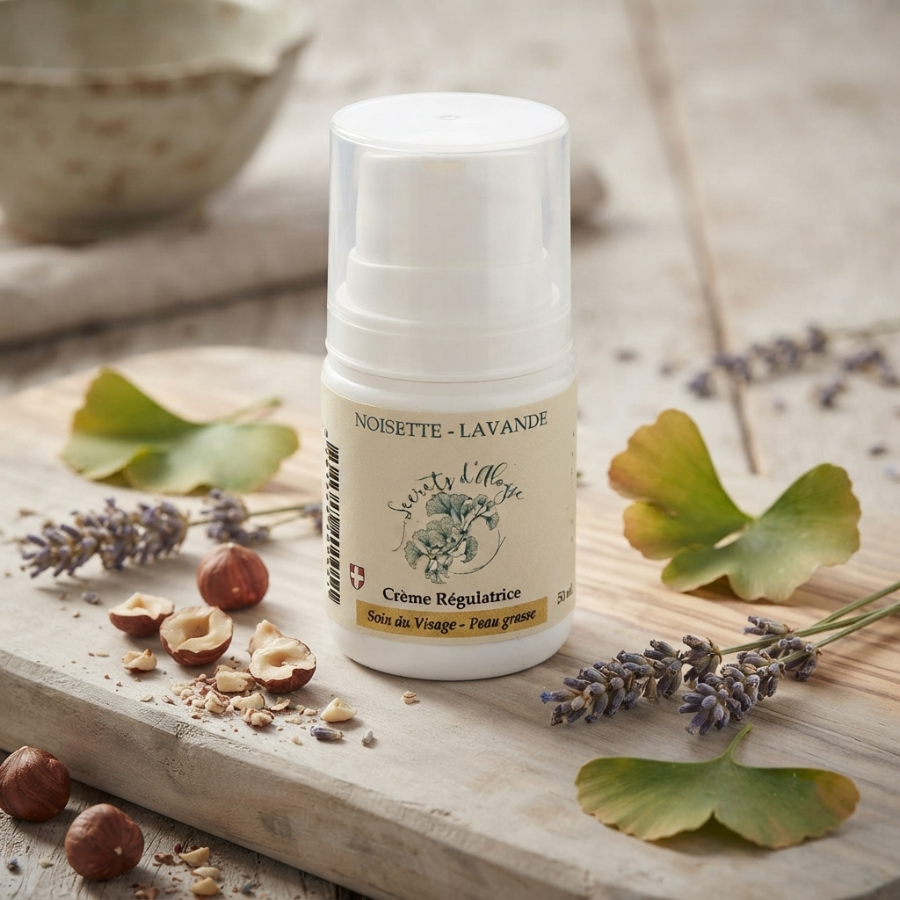 Crème Régulatrice  Noisette - Lavande  carré  Secrets dAloyse