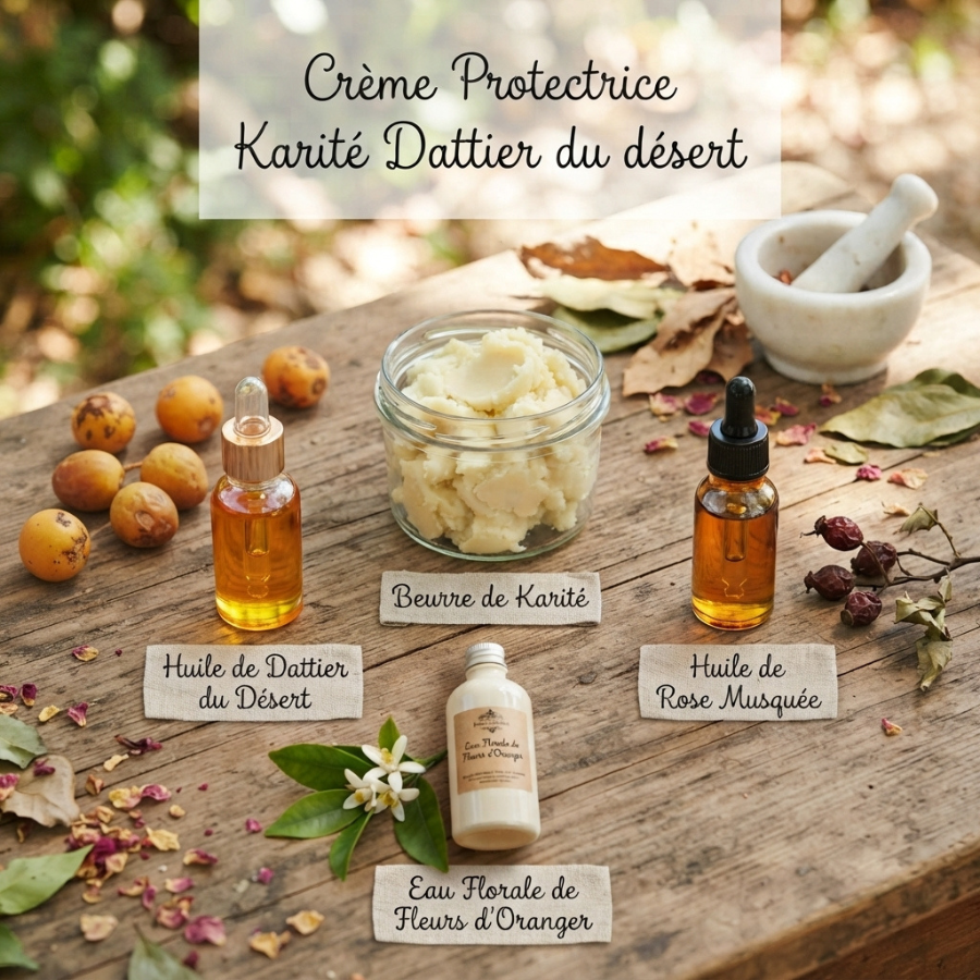Crème Protectrice Karité - Dattier du Désert carré  Ingrédients Secrets dAloyse