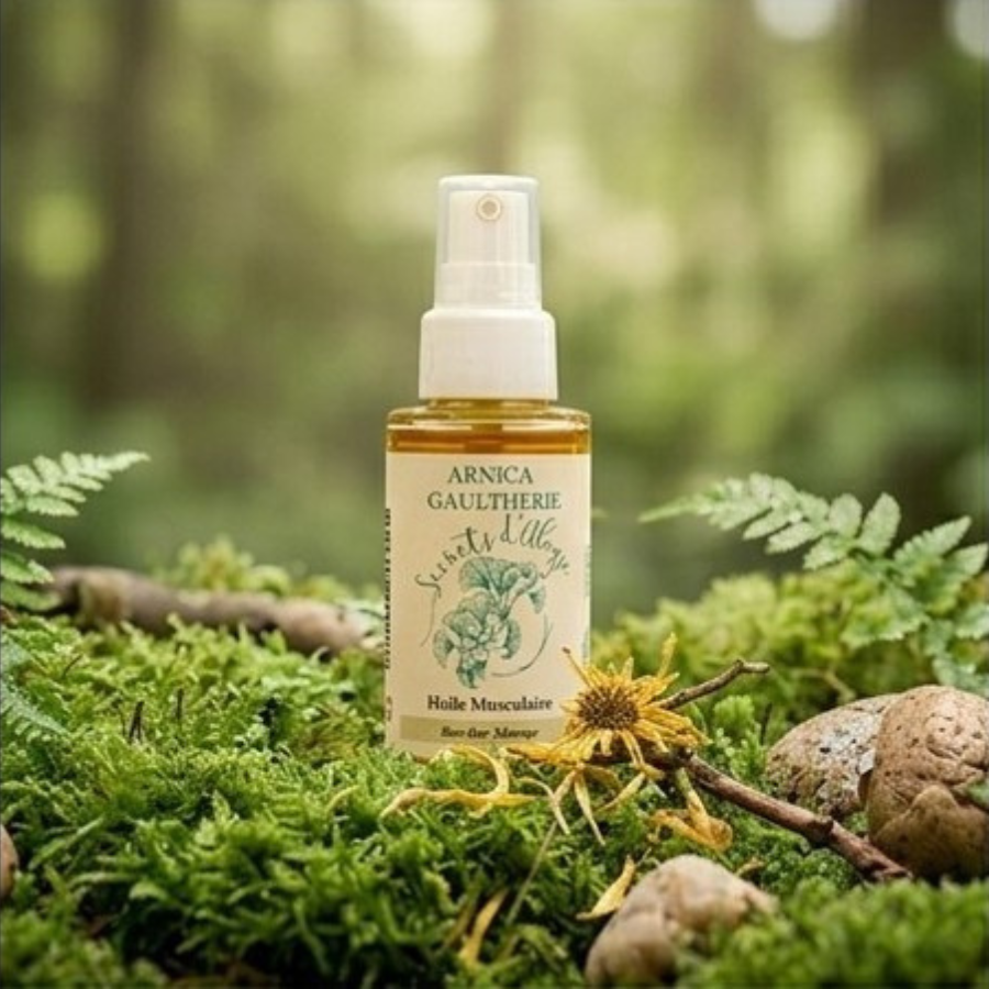 Huile musculaire Arnica - Gaulthérie carré  Secrets dAloyse