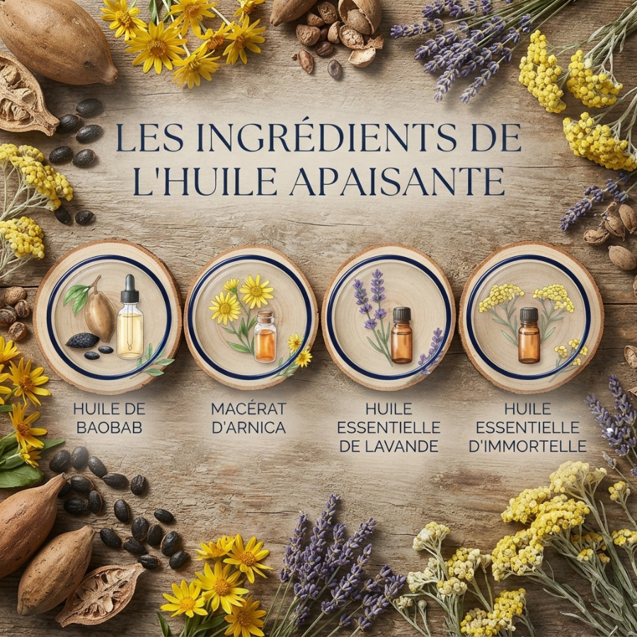 _Huile Apaisante Arnica - Immortelle carré  Ingrédients Secrets dAloyse