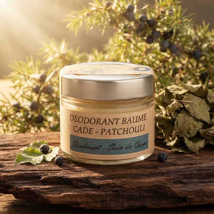 Déodorant  Solide  Cade - Patchouli  présentation Secrets dAloyse