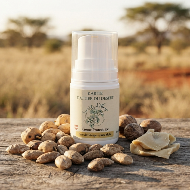 Crème Protectrice Karité - Dattier du Désert carré  Secrets d'Aloyse