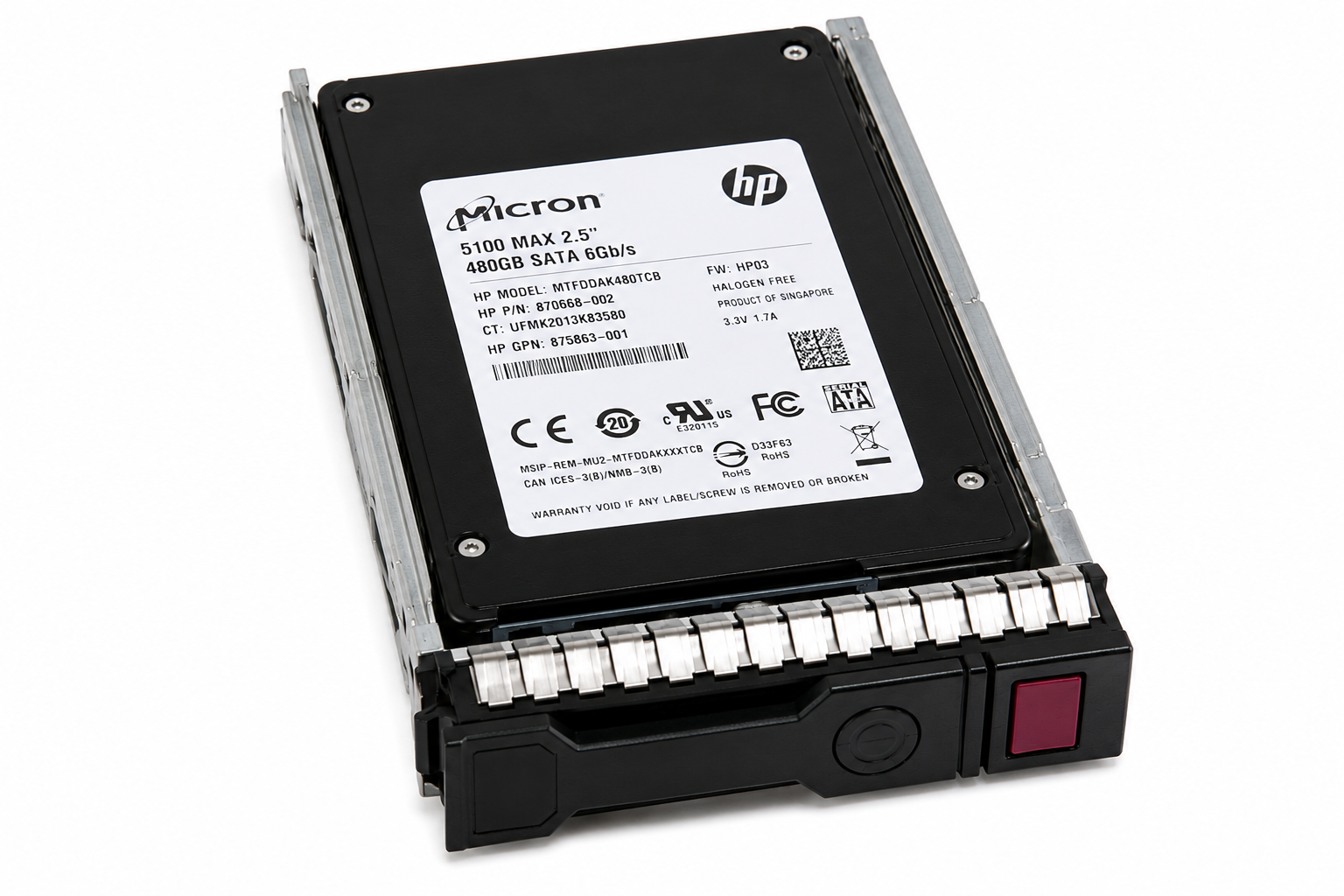 SSD 5100 MAX 480GB SATA 870668-002 875863