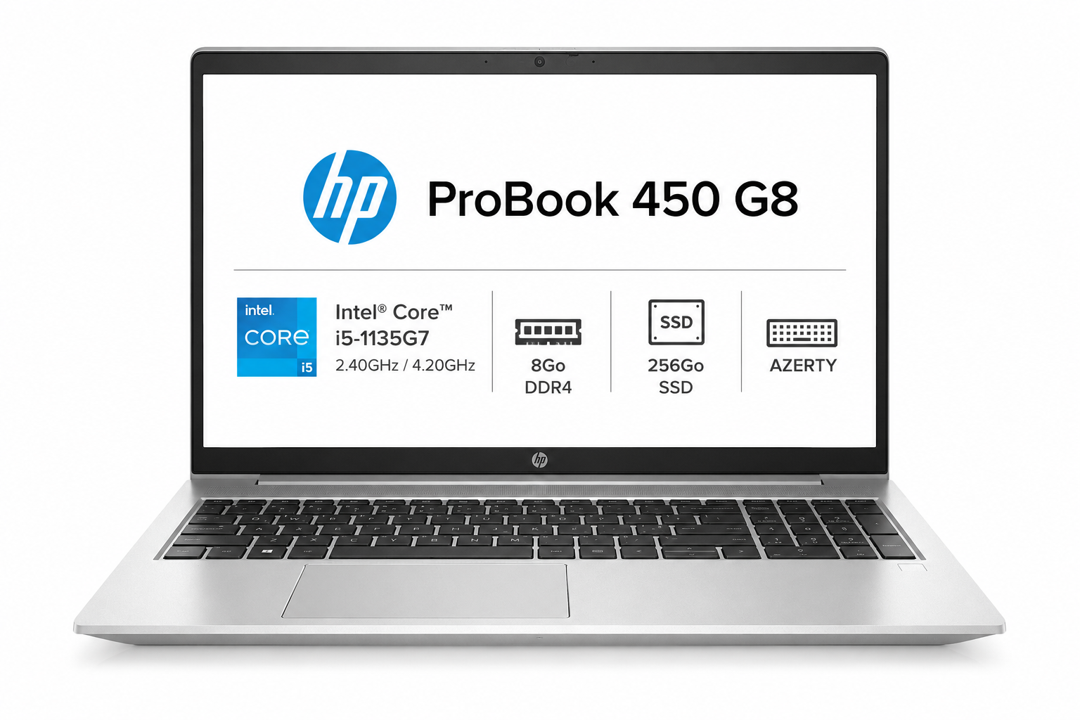 HP ProBook 450 G8 Intel Core i5-1135G7 2.40GHz  4.20GHz 8Go DDR4 256Go SSD AZERTY