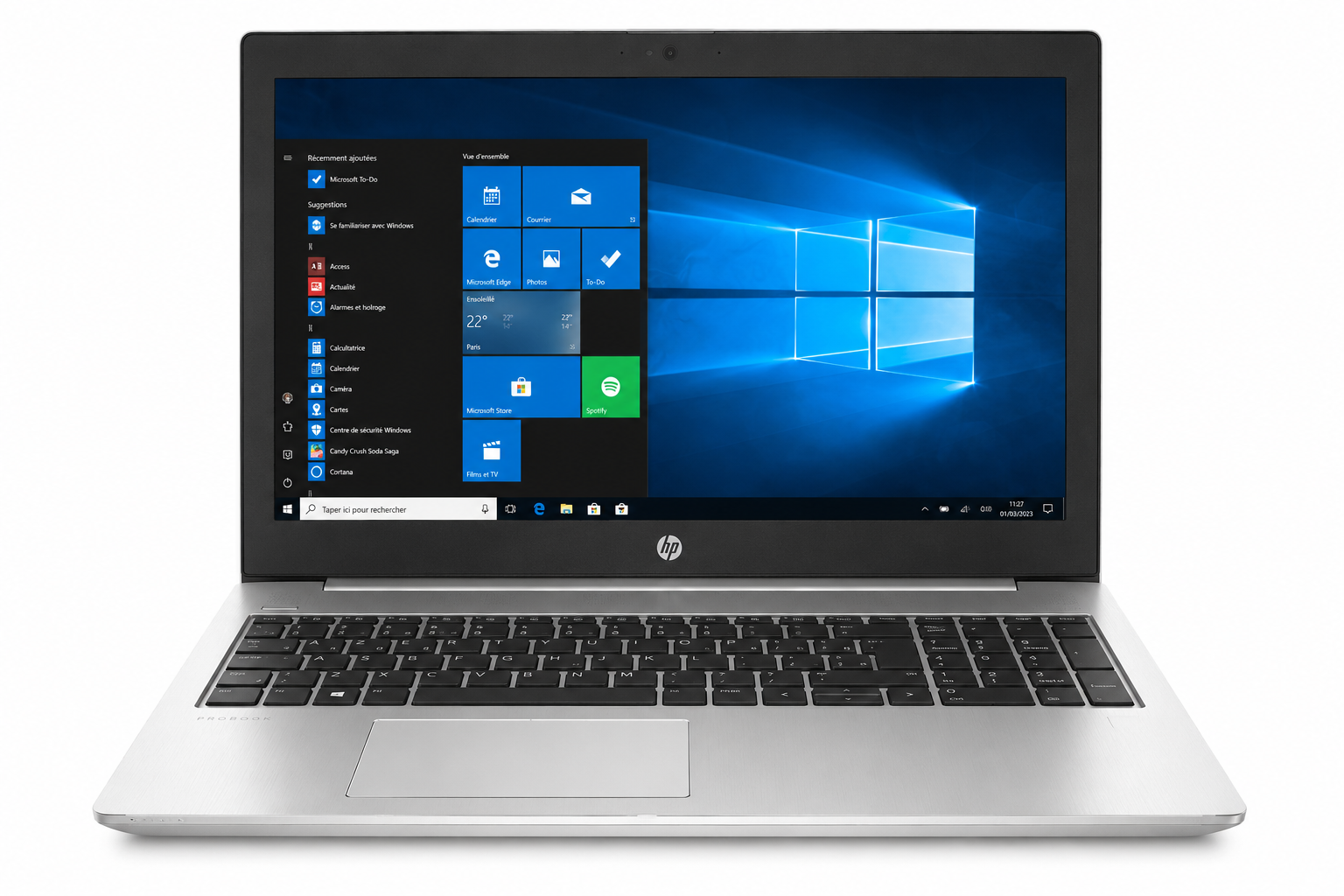 HP ProBook 450 G5 i3-7100U 8Go DDR4 256Go SSD AZERTY Windows 10 Pro