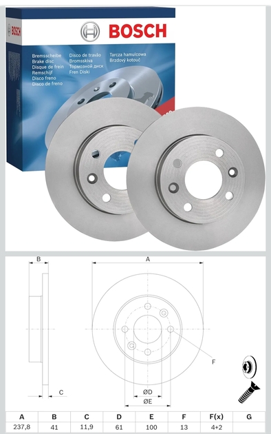 Disque de freins avant bosch (2)