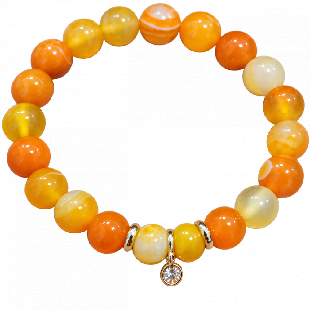agates oranges bracelet artisanal
