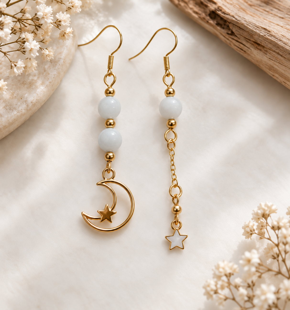boucles doreilles asymétriques agate