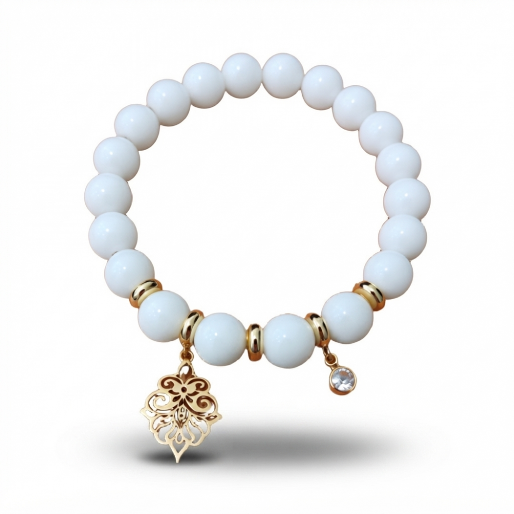 harmonie équilibre bracelet artisanal agate blanche