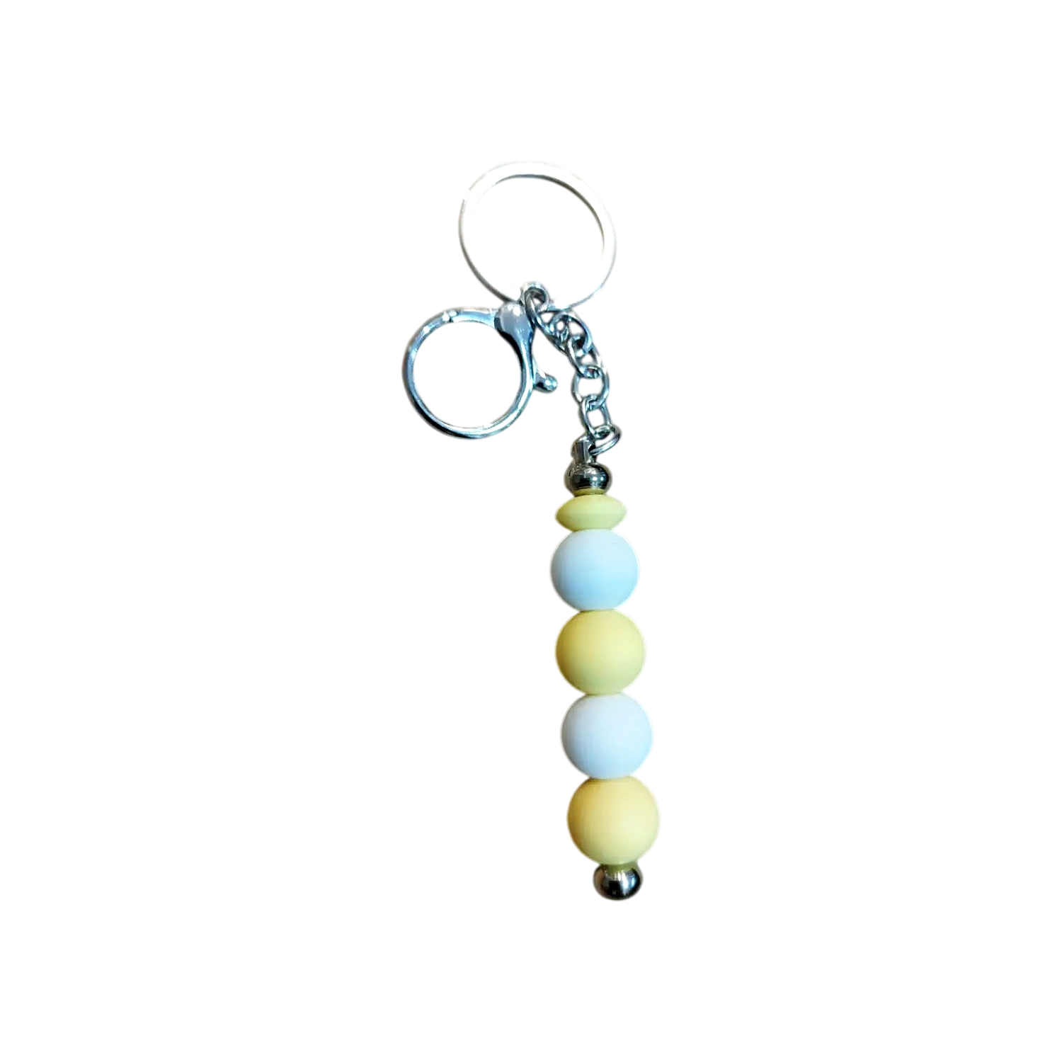 porte clef silicone jaune pâle blanc