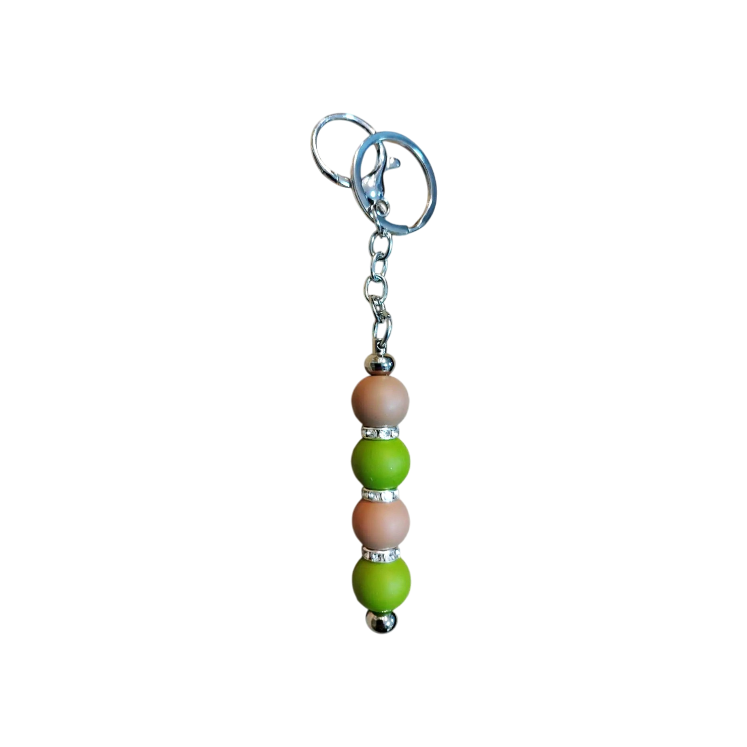 porte clef silicone beige vert