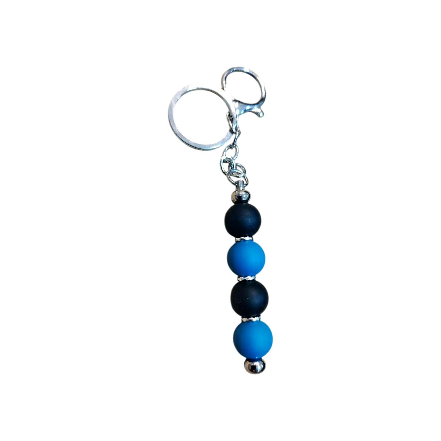 porte clef silicone noir bleu pétrol