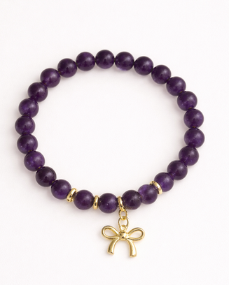 bracelet améthyste noeud doré