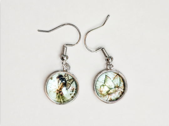 Boucles doreilles fée et papillon