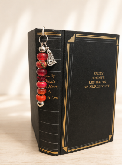 Marque page tons rouge chat