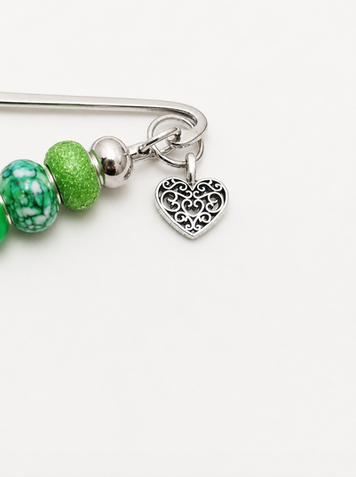 Marque page vert coeur
