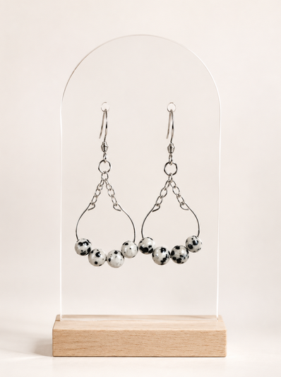 Boucles doreilles jaspe dalmatien 2