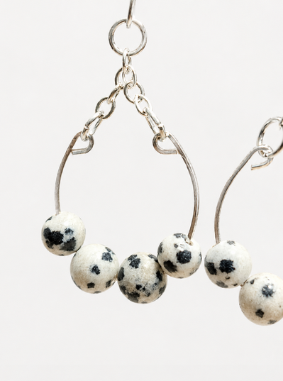 Boucles doreilles Jaspe dalmatien