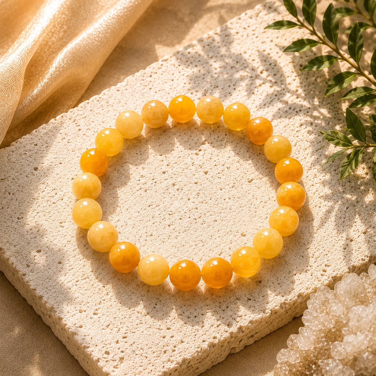 bracelet en jade jaune ms1