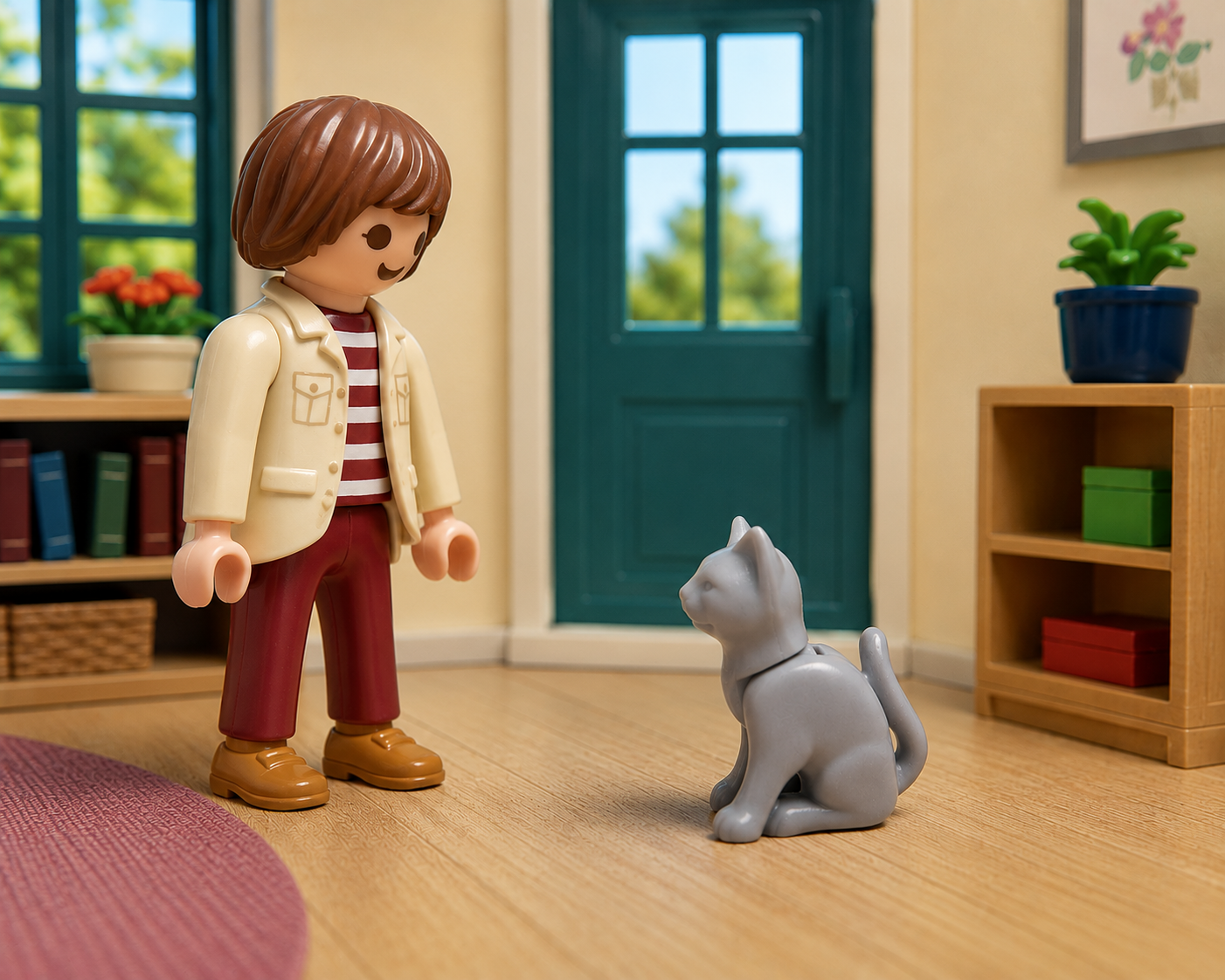 chat gris playmobil 30657490