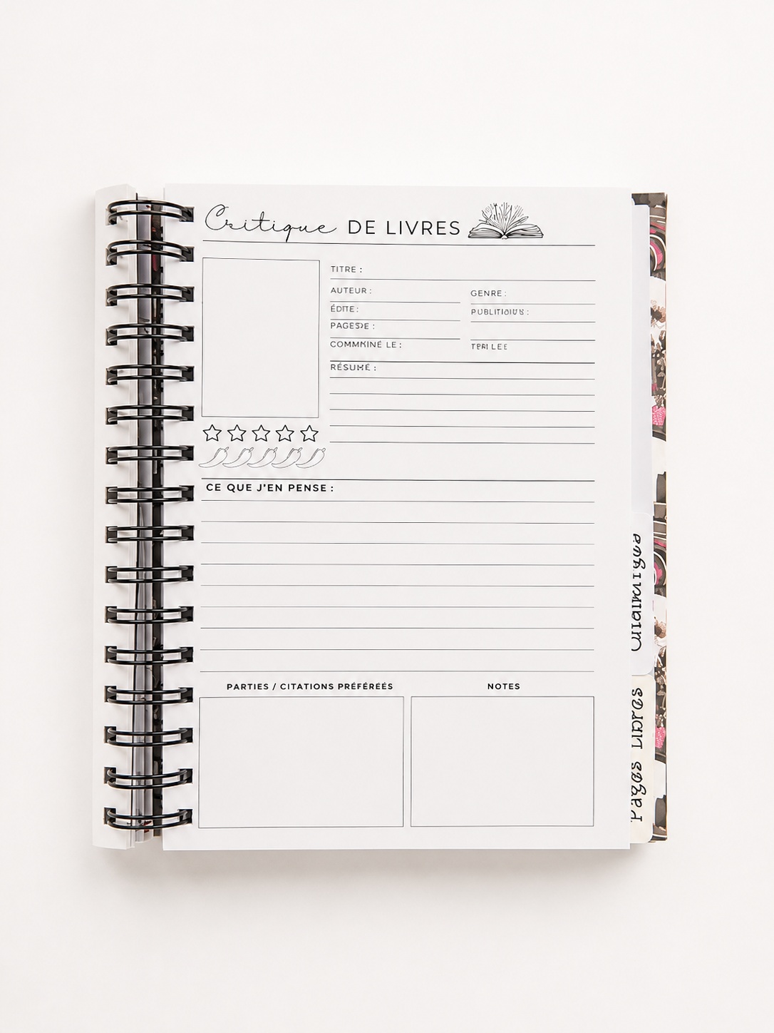 carnet de lecture artisanal