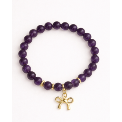 bracelet améthyste noeud doré