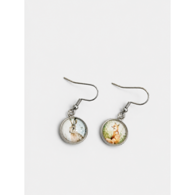 Boucles d'oreilles Lapin et renard