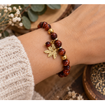 bracelet oeil de tigre rouge artisanal ancrage confiance