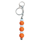Porte-clefs silicone orange/blanc