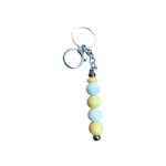 porte clef silicone jaune pâle blanc