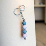 Porte clef silicone gris parme