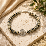 Bracelet jaspe dalmatien ms