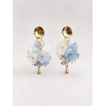 Boucles d'oreilles fleurs bleu