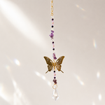 Attrape soleil suncatcher papillon et améthyste