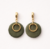 Boucle argile polymère kaki et or 18K