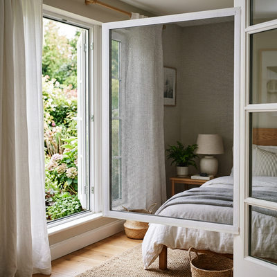 Moustiquaire d'intérieur en maille auto-adhésive pour fenêtre de lit, textile de maison anti-insectes et moustiquaire, rideaux de jardin DIY, composition professionnelle et claire montrant la maille fine, l'as (1)