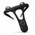Photo produit e-commerce professionnelle ultra claire et stylée _ appareil de massage noir en forme de Y sur fond blanc pur éclatant, éclairage studio professionnel parfait, ombres douces minimales, netteté maxima