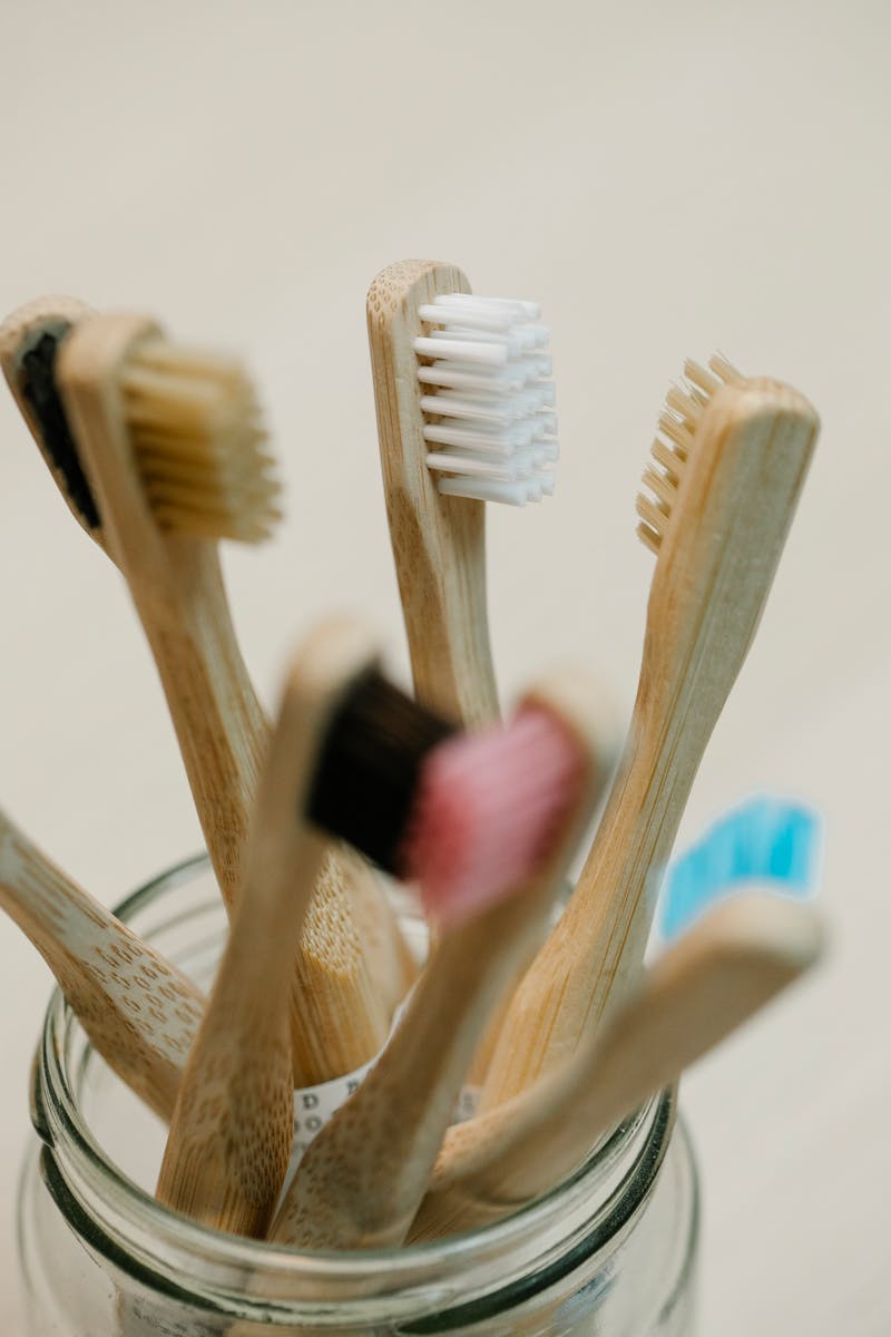 sustainable bamboo toothbrushes with colorful bristles for eco conscious oral hygiene