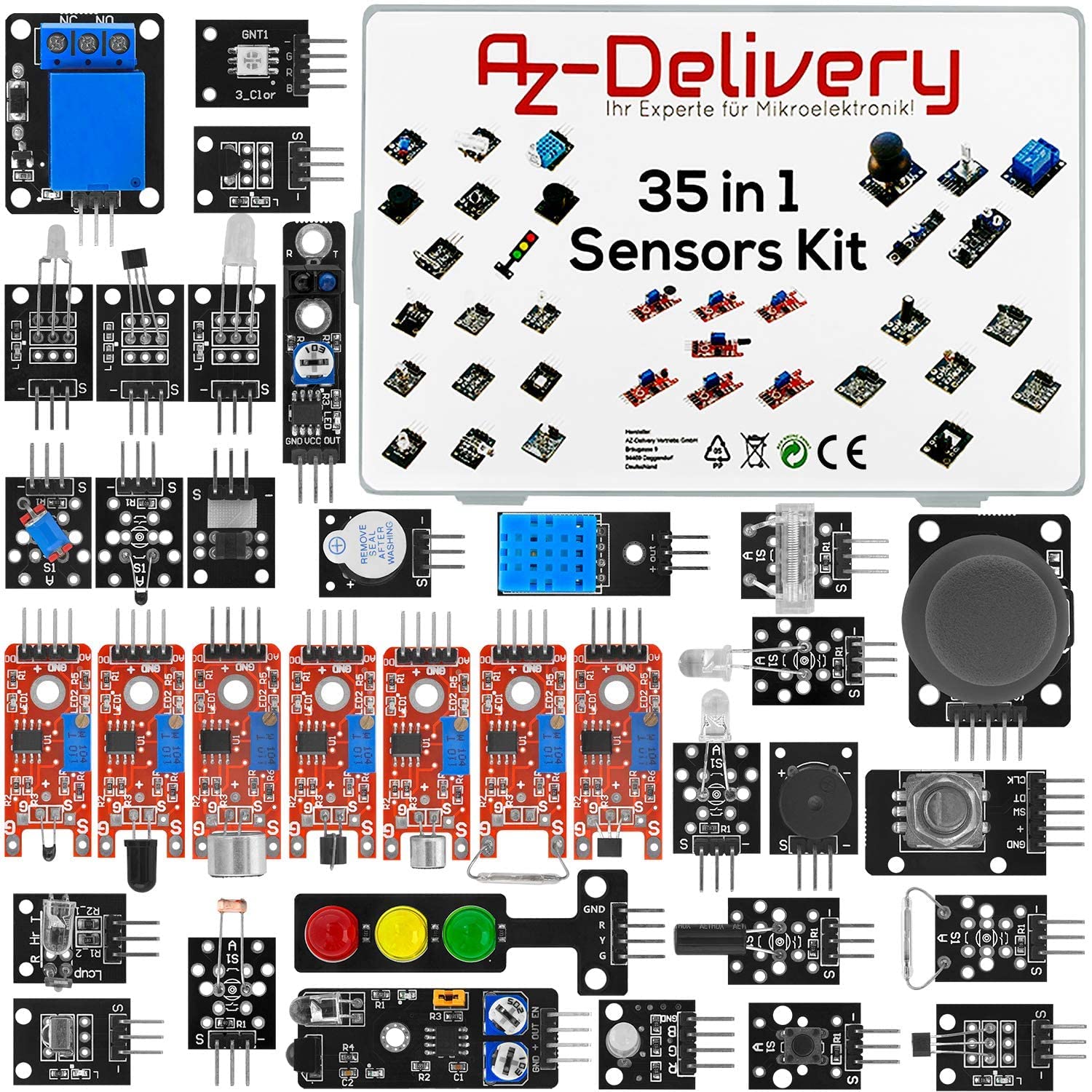 Umfangreiches 35-teiliges Sensor-Kit für Mikrocontroller